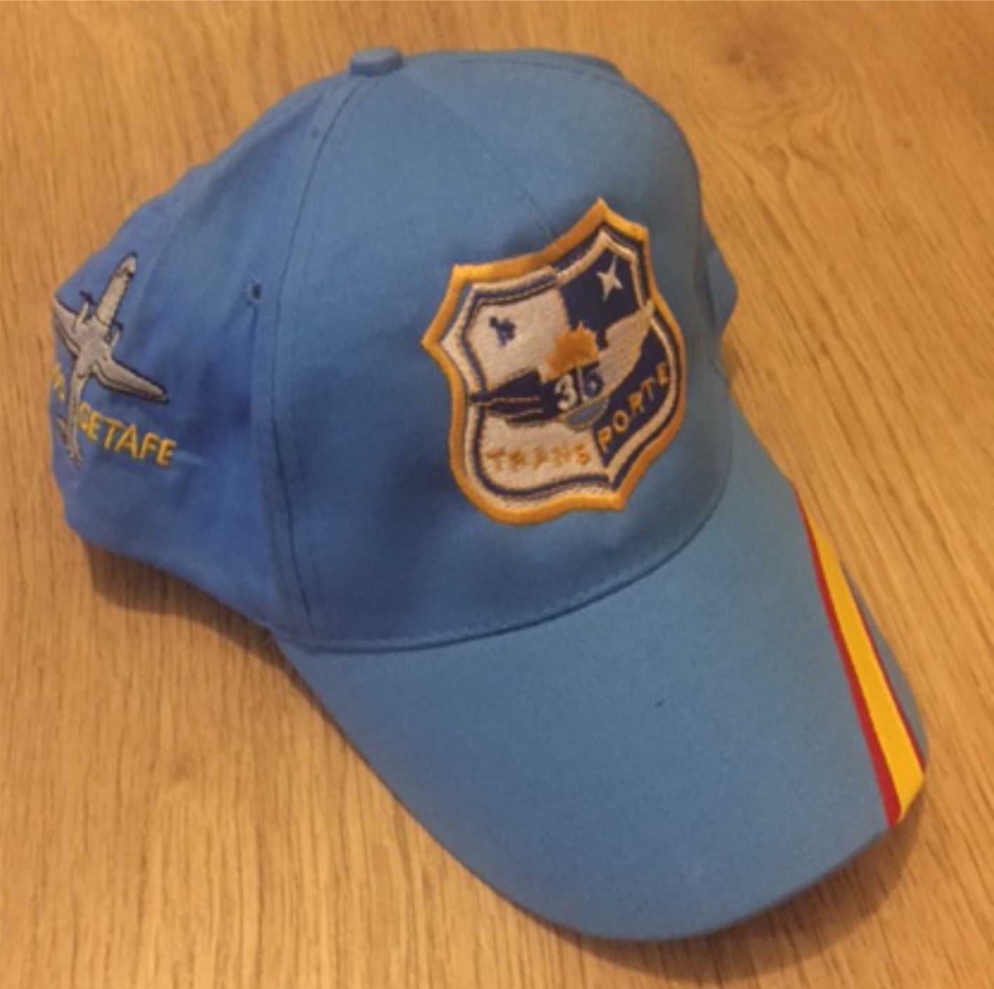 Gorra ALA 35 Getafe + avión C295 bordado azul turquesa